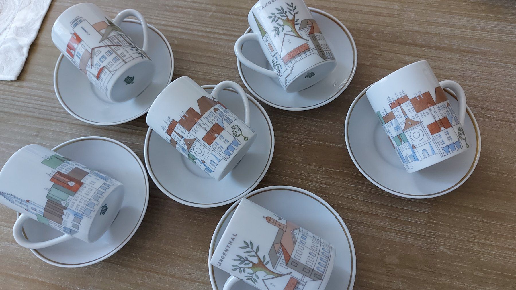 Tazze: Wunderschöne SUISSE LANGENTHAL "CITIES" 6  Espresso – Usato da langenthal venduto da rundholz7 5