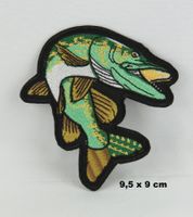 HECHT - Aufnäher - Aufbügler - Stickerei - 9,5x9cm