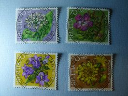 1991 Pro Juventute J319-j322 ET Vollstempel Waldblumen