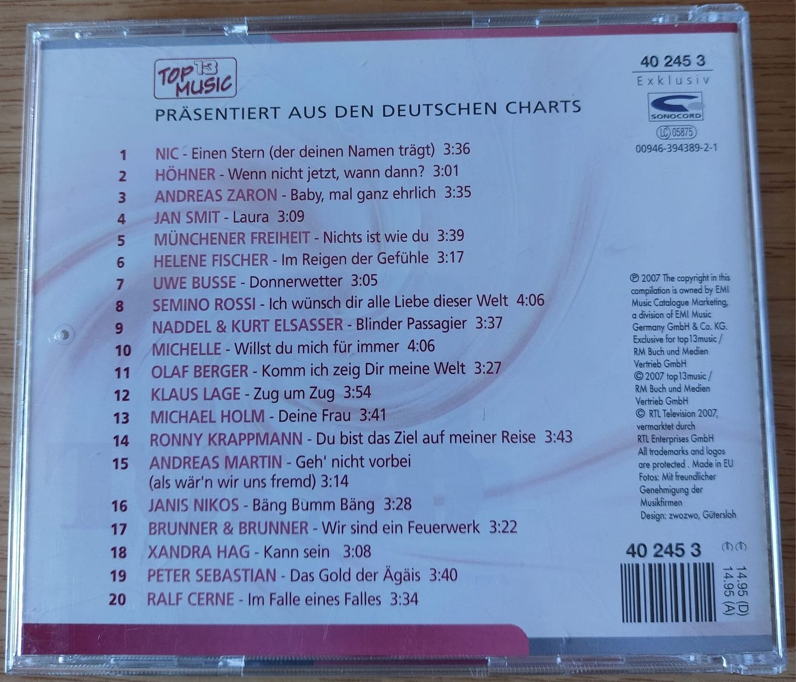CD: CD - Top 20 - Die deutsche Hitparade 3. - 2007 – Usato da Urtenen-Schönbühl venduto da Kahru 1