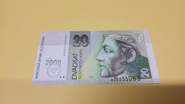 20 Slowakische Kronen Banknote, Jahr 2000, Top