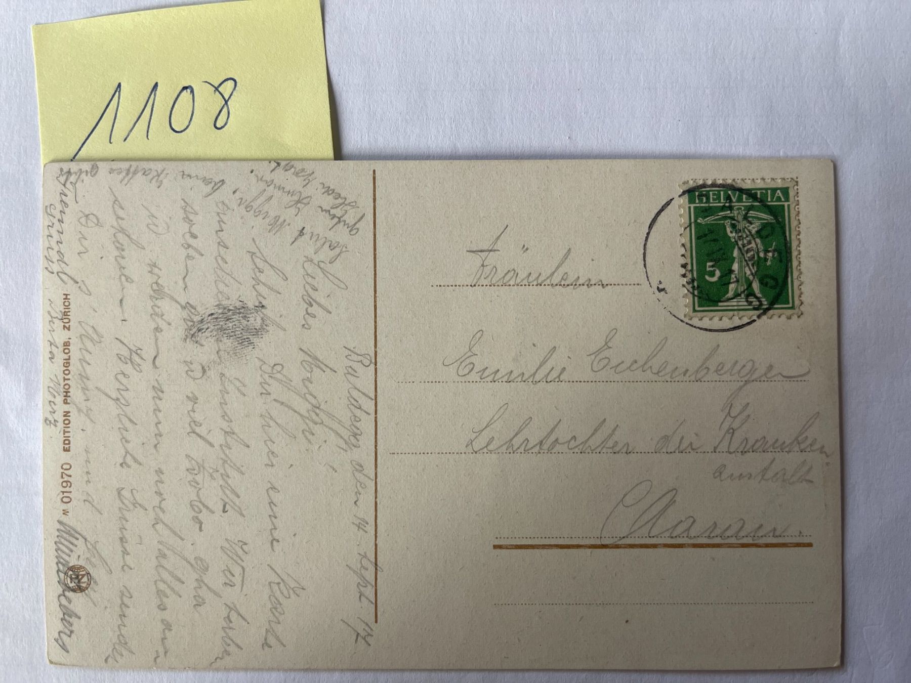 Cartoline postali: alte Ansichtskarte Institut Baldegg, 1917 – Usato da Niederwil AG venduto da dahu75 1