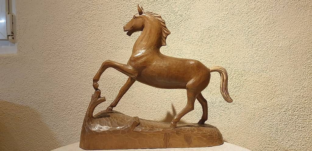 Statuette: Schnitzerei Holzfigur Pferd geschnitzt  – Usato da Uetliburg SG venduto da Stein414 3