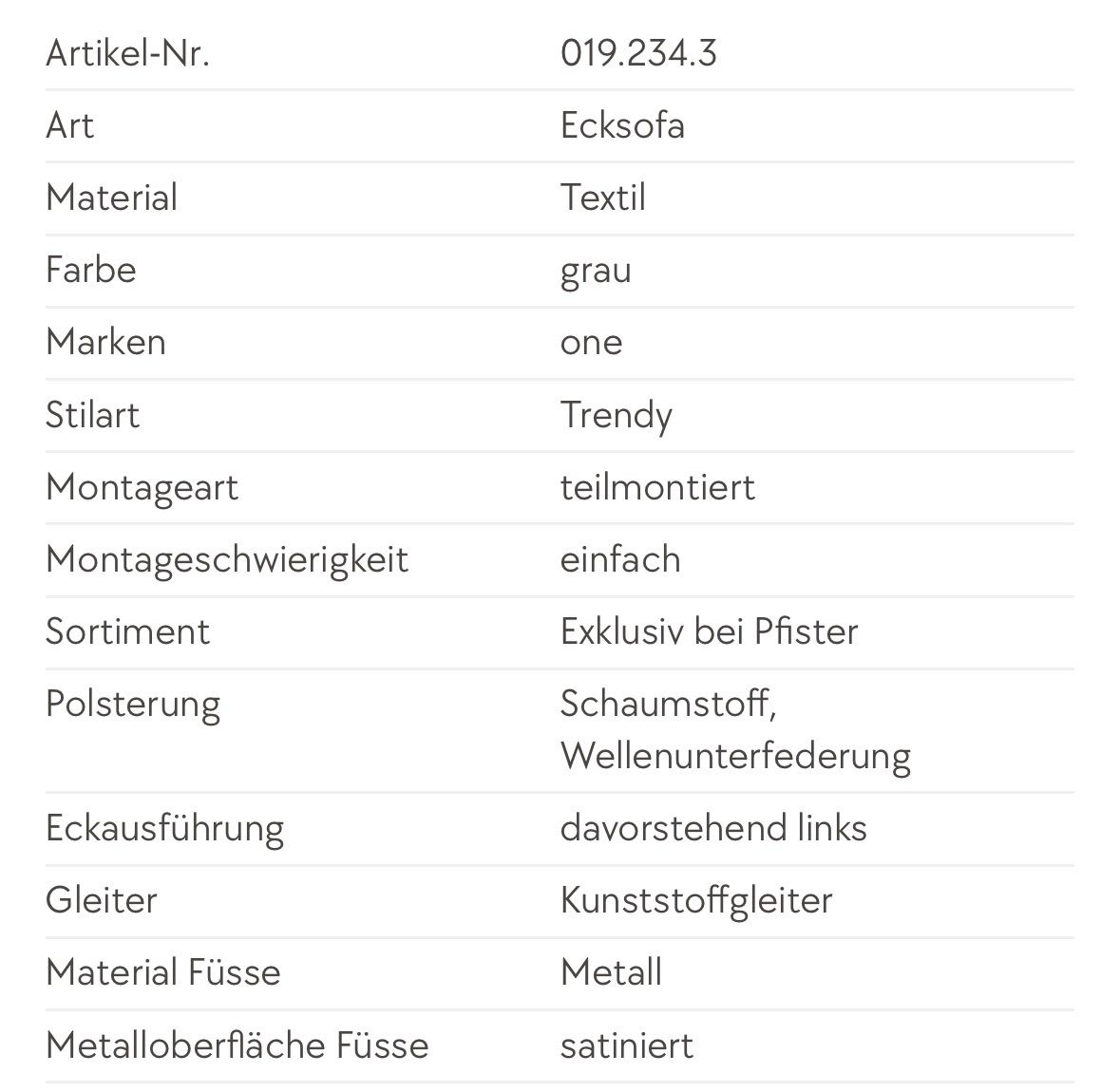 Pfister Sofas: Ecksofa Modell Huber ONE von Möbel Pfister hellgrau – Gebraucht aus Kloten von Flower_007 8