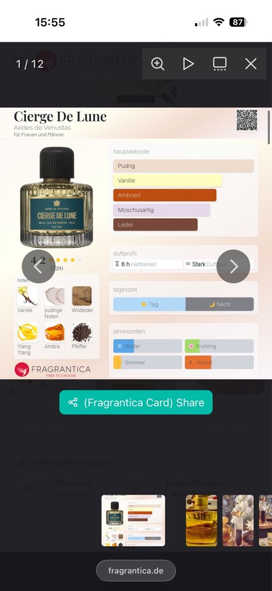 Parfum & Eau de Toilette: Cierge De Lune, 2 ml – Gebraucht aus Sursee von nst_czk2 2
