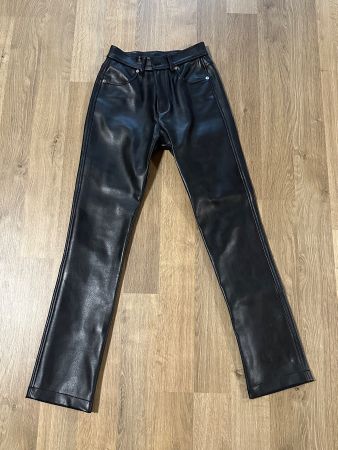 DIESEL BLACK FAUX LEATHER PANTS ARCY - SIZE 24