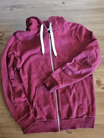 Herren Kapuzenpullover (Zip Hoodie) Gr M Rot Burgundy