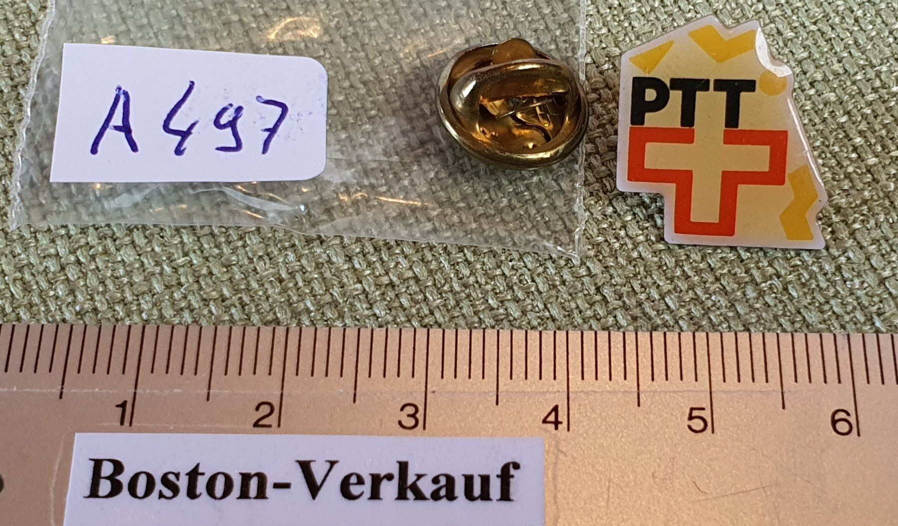 Placchette & Badge: A497 - Pin PTT Die Post Signet Logo – Usato da Reinach BL venduto da Boston-Verkauf 3