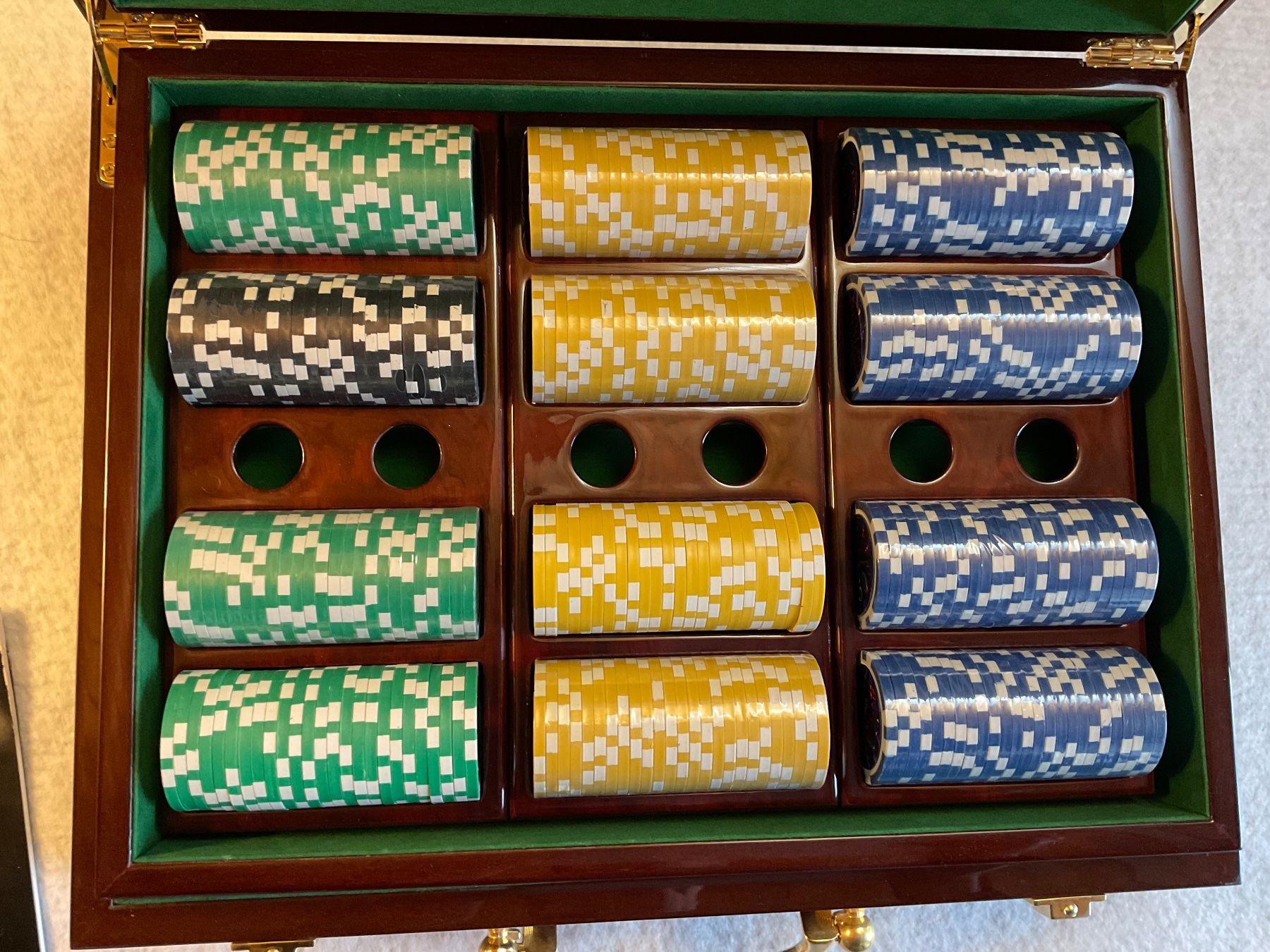 Giochi: Luxus Poker-Set in Holzbox – Nuovo (secondo la descrizione) da Gunzgen venduto da GerhardAerni 4
