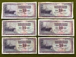 Belgrad 1978 - Jugoslawien - 6x20 Dinara