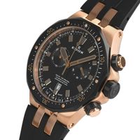 Edox Delfin Herrenuhr Roségold Schwarz Datum 200M