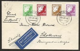 Flugpost Schweiz 1937 Breslau Berlin Zürich  Luftpost
