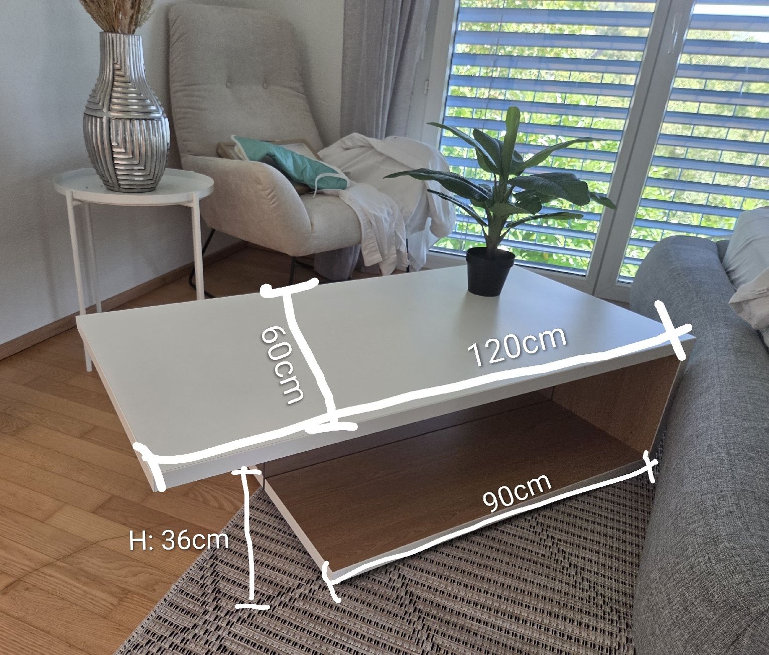 Tische: Couchtisch weiss Holz / Glas – Gebraucht aus Günsberg von Caramelancia 5