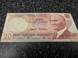20 Türk Lirasi 1970 Banknote Türkei 