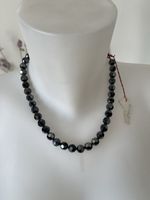 Collier Vintage cristal noir,  44 cm bon état