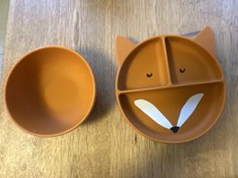 Trixie Geschirr-Set Fuchs, Teller + Schüssel neuwertig