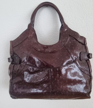 Damen Tasche braun und schwarz Lackleder  guter Zustand