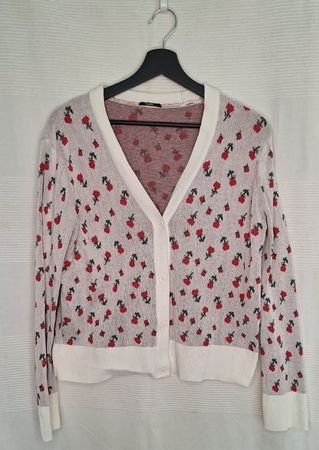 Cardigan, Blumenmuster, Grösse M