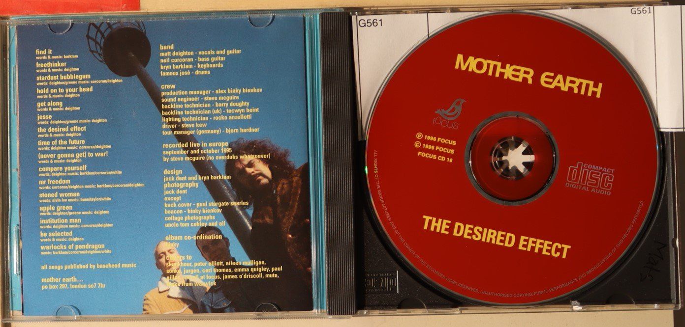CD: Mother Earth – The Desired Effect – Usato da Luzern venduto da CONTENTI 1