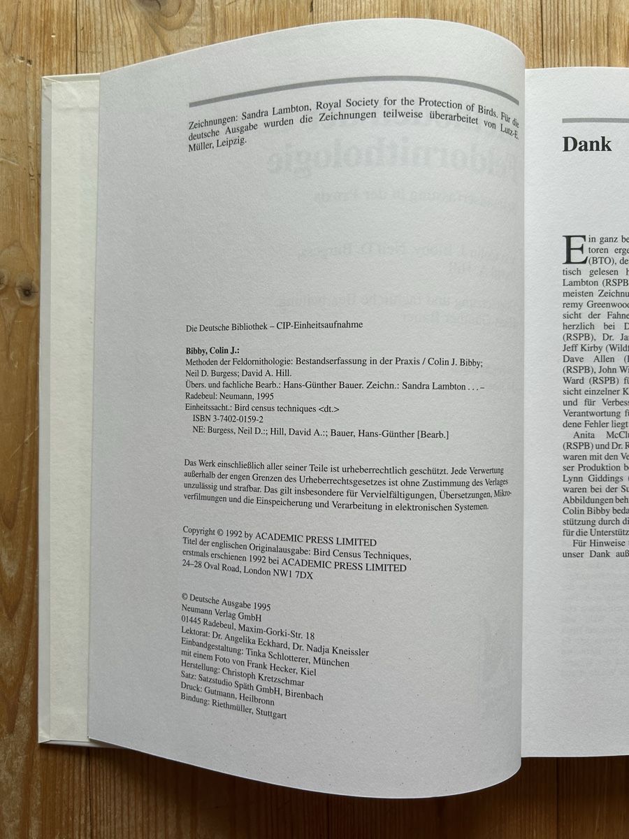 Libri: Methoden der Feldornithologie / 1995 – Usato da Himmelried venduto da rasmus67 3