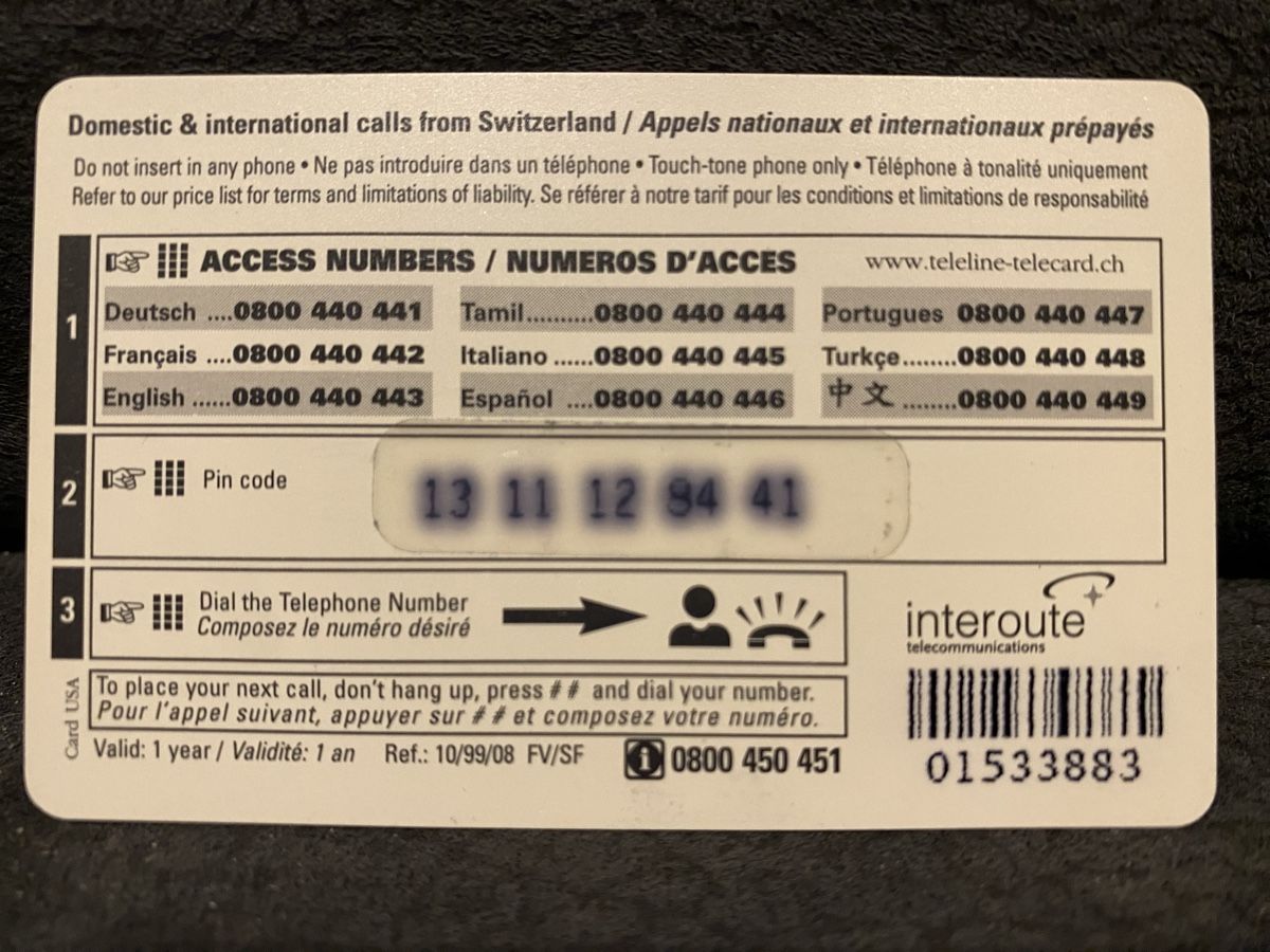Telefon- & Taxkarten: Teleline – Gebraucht aus Lausanne von babacard10 1