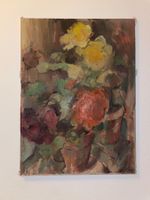 Ölgemälde Blumen Stillleben Vintage Unikat signiert