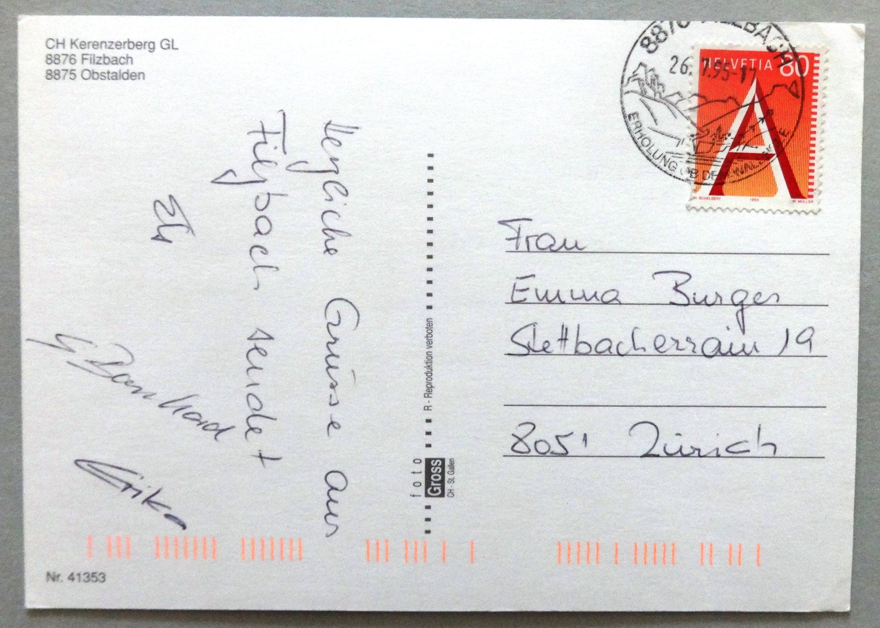 Cartoline postali: Kerenzerberg GL – Usato da Fétigny venduto da Billy2miny 1