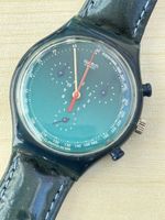 Chronograph Swatch Uhr blau 1996 Gehäusedurchmesser 37 mm