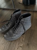 Gucci High Top Sneakers black monogram canvas used condition