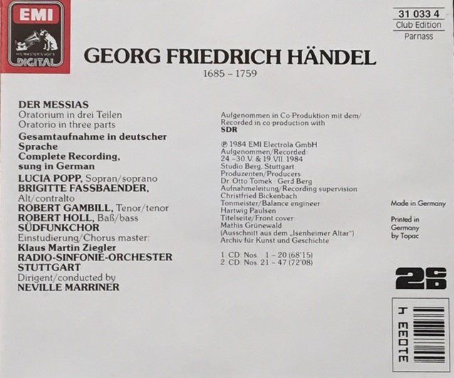 CD: Händel - Der Messias (Marriner) – Usato da Grüningen venduto da azulblanco 1