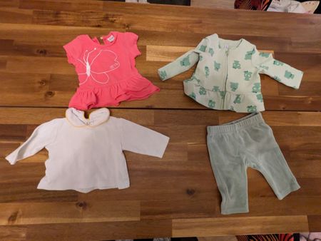 Cute Baby Girl Clothes Set, 0-3 Months, Secondhand