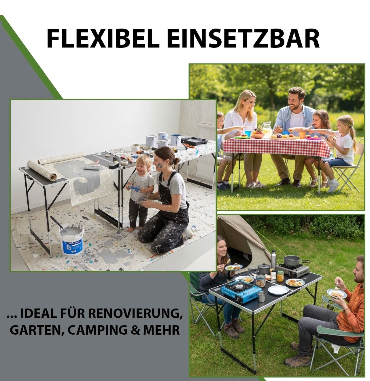 Tavoli: Multifunktionstisch 3er Set Arbeitstisch Flohmarkttisch – Nuovo e nell'imballaggio originale da Amriswil venduto da JaJa-Express 7
