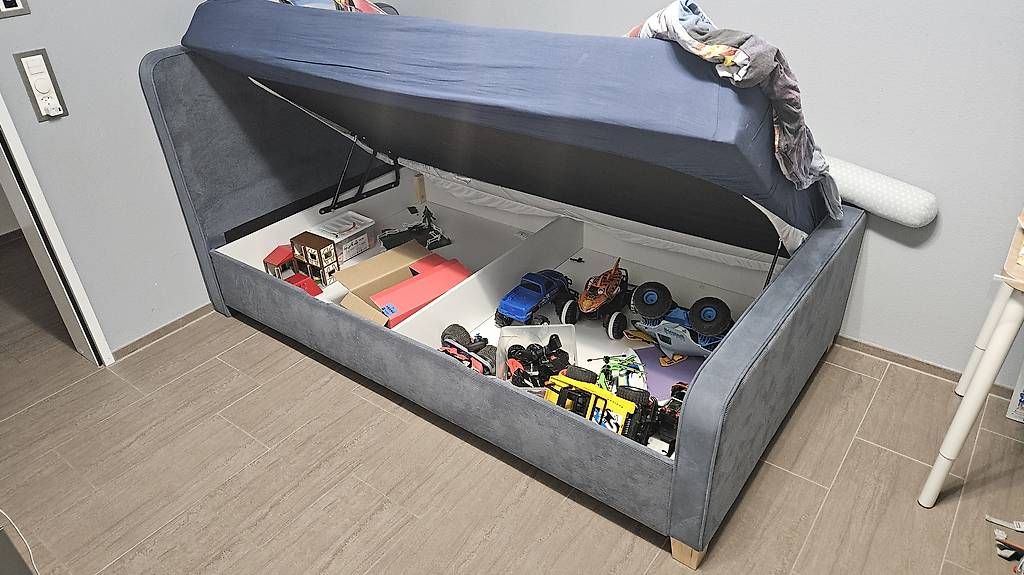 Mömax Letti: Boxspring Junior Polsterbett – Usato da Kollbrunn venduto da mas_cr29 1
