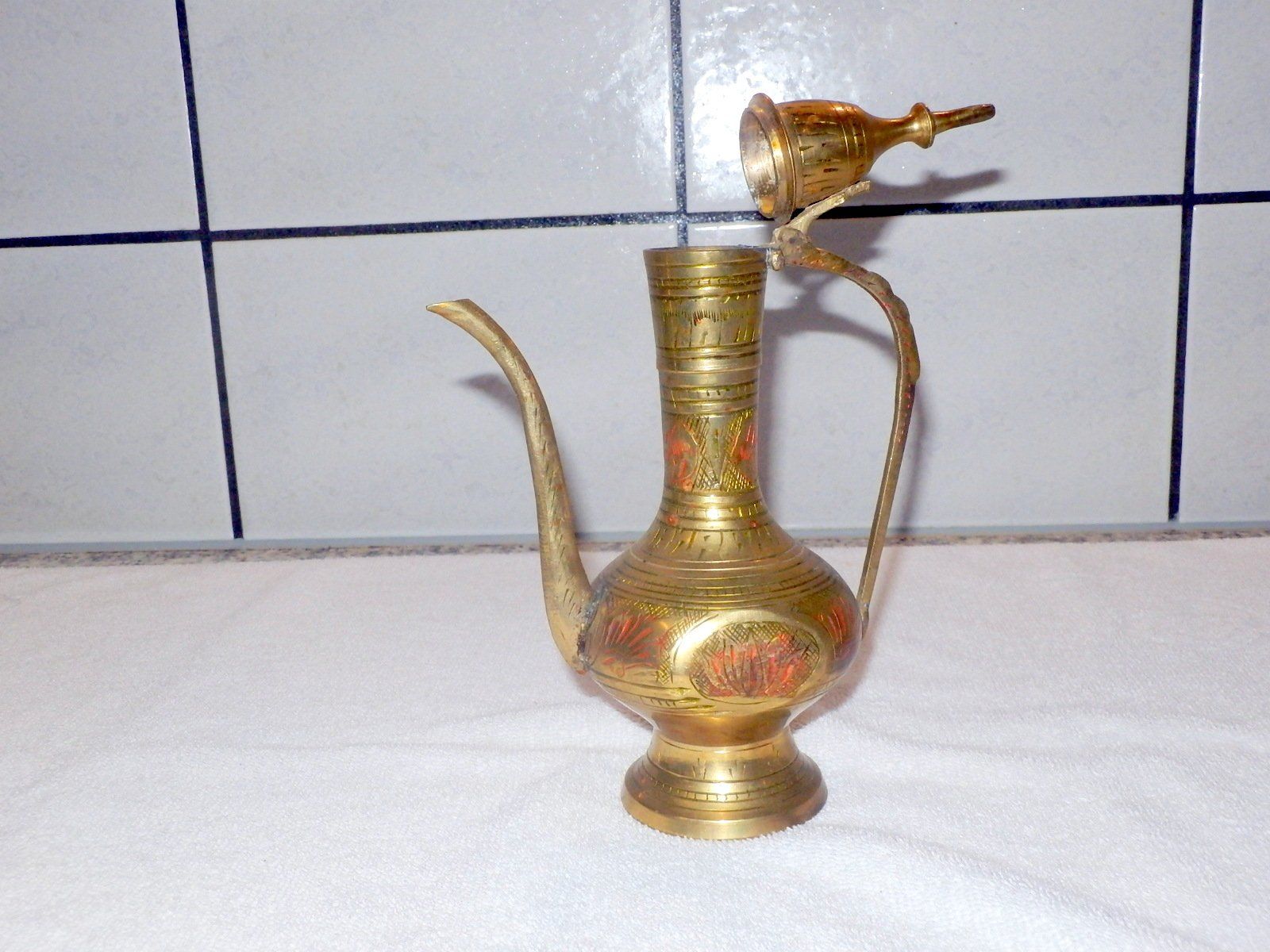 Théières: Kaffee - oder Teekännli, Messing, Ø 7/13cm, Gesamthöhe 22cm – D'occasion à Ueberstorf par dinbau 4