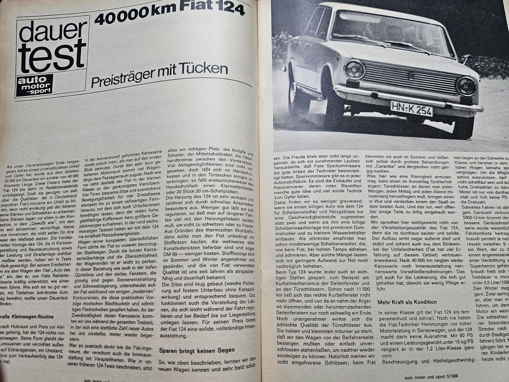 AMS /68 Opel Commodore GS Fiat 124 BMC Austin Morris 1300 xx (Gebraucht ...