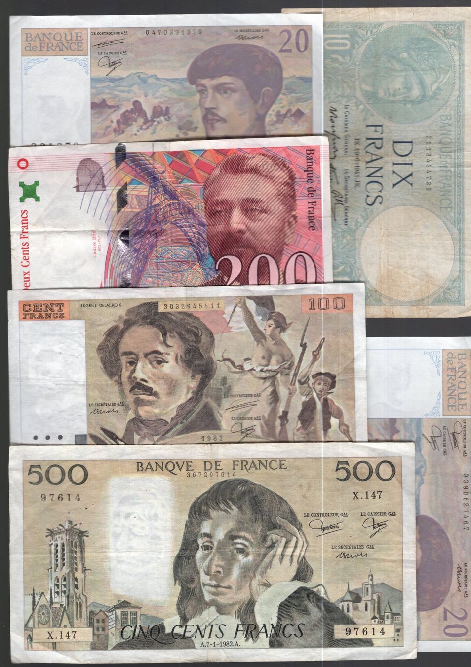 Billets de banque: France noten 6 stück – D'occasion à Leibstadt par baroc333