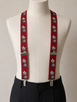 Hosenträger Edelweiss Motiv rot verstellbar neuwertig