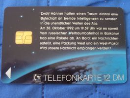 Telefonkarte West In Space 12 DM gebrauchter Zustand