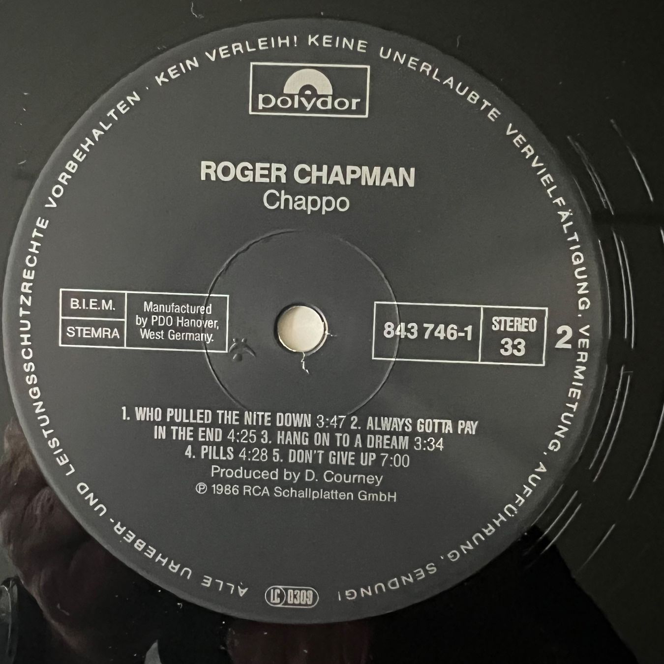 Dischi in vinile: Roger Chapman - Chappo / D-Press. 1986 - TOP – Usato da Gais venduto da soundcave57 3