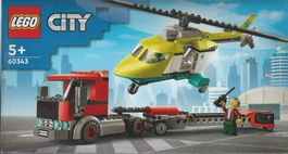 LEGO CITY 60343 TRASPORTATORE DI ELICOTTERI DI SALVATAGG new