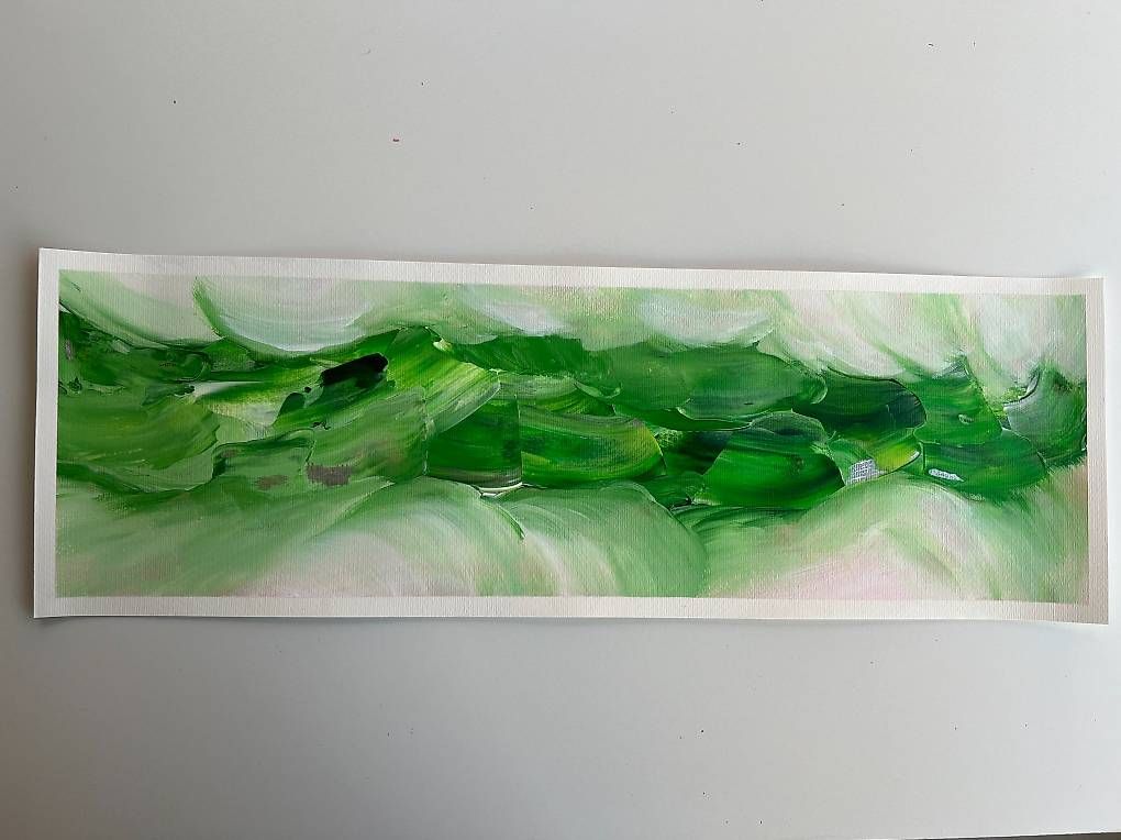 Dipinti: Acrylbild 20x60cm grün – Nuovo e nell'imballaggio originale da Urdorf venduto da manuela4 4