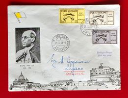 VATIKAN SATZ SEDE VACANTE TOD PIUS XII LUGANO DEKO-FDC 1958