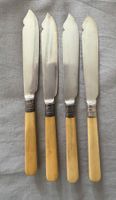 antike Fischmesser, Silber mit Horngriff
