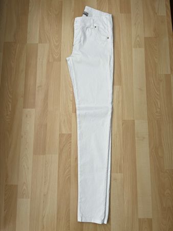 White Big Zone Trousers Cotton Elastane Size 38 Summer