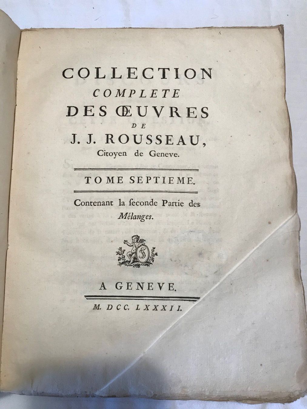 Bücher: Jean-Jacques Rousseau  Tome 7 de 1782 – Gebraucht aus Ste-Croix von mjmg 1