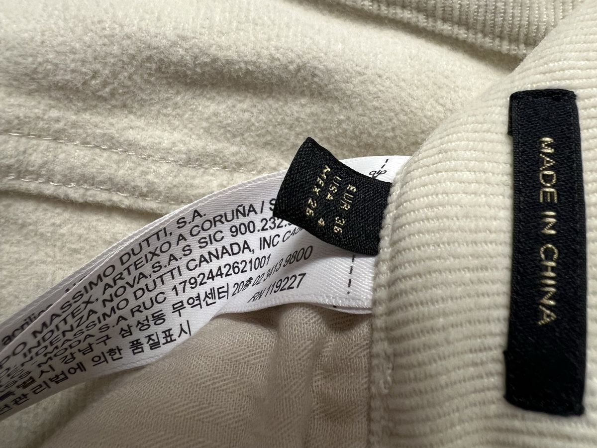Massimo Dutti Pantaloni: Massimo Dutti white corduroy trousers, size 36 – Usato da Zürich venduto da son_f7qw 3