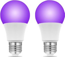 2 Stück Glühbirne E27 UV LED 9W mit Schwarzlichteffekt