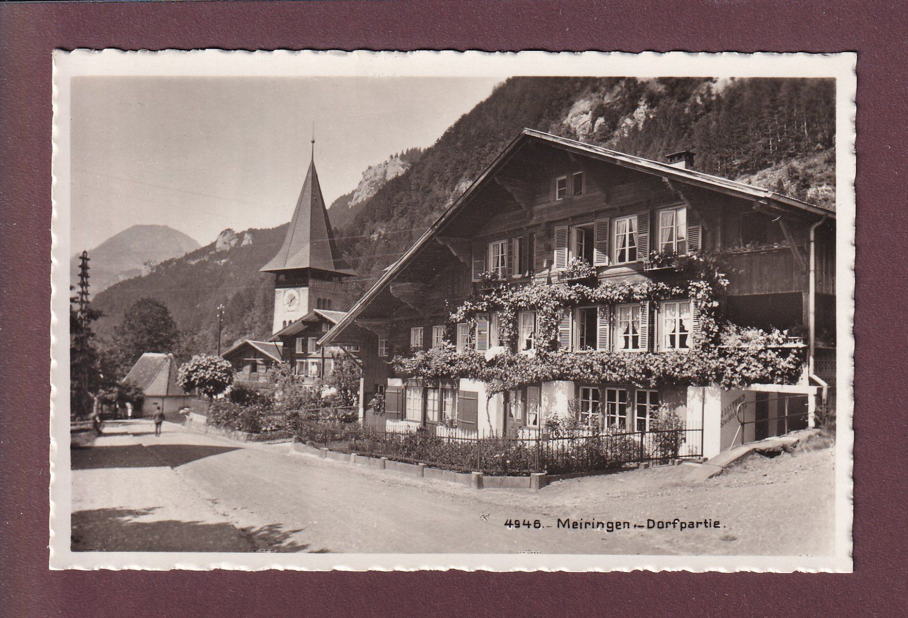 Cartoline postali: MEIRINGEN - Dorfpartie - 1939 – Usato da Pully venduto da nicecards