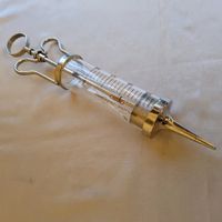 Alte Veterinär Spritze, erhitzbar bis 200°, 100ml