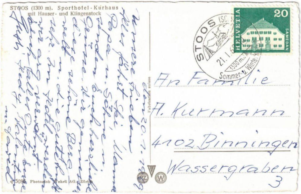 Ansichtskarten: Stoos - Standseilbahn mit Mythen – Gebraucht aus Binningen von Mountainrider 1